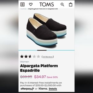 Toms platform brand new in box